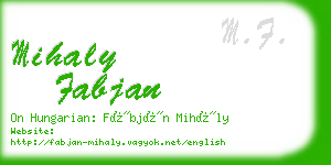 mihaly fabjan business card